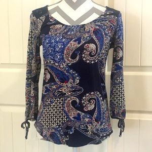 NWOT Lucky Brand Boho Style Paisley Top